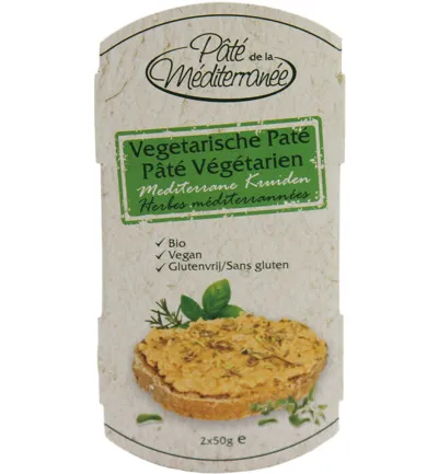 Pâté de la Méditerranée Vegetarische Paté Mediterrane Kruiden (2 x 50 gr)