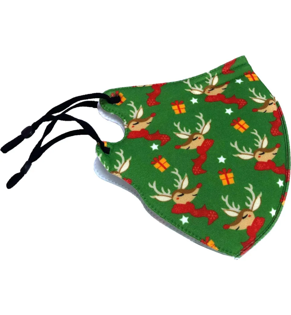 Huismerk Kerst mondmaskergroen (1 stuk)