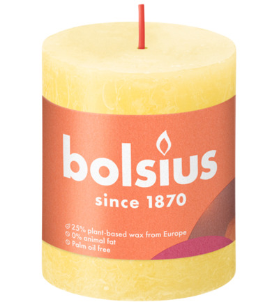 Bolsius Shine Rustiekkaars 80/68 Sunny Yellow (1 stuk)