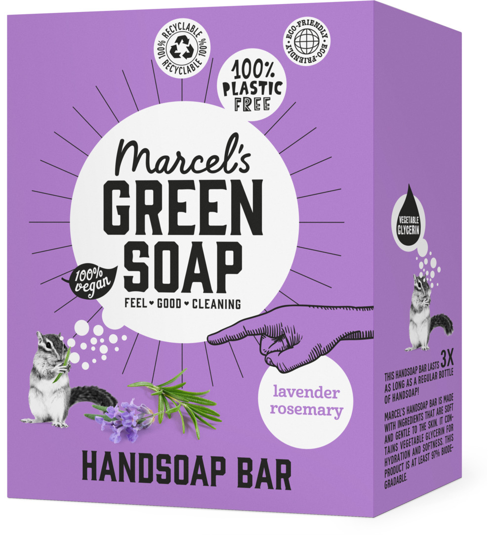 Marcel's Green Soap Handzeep Bar Lavendel & Rosemarijn (90 gr)