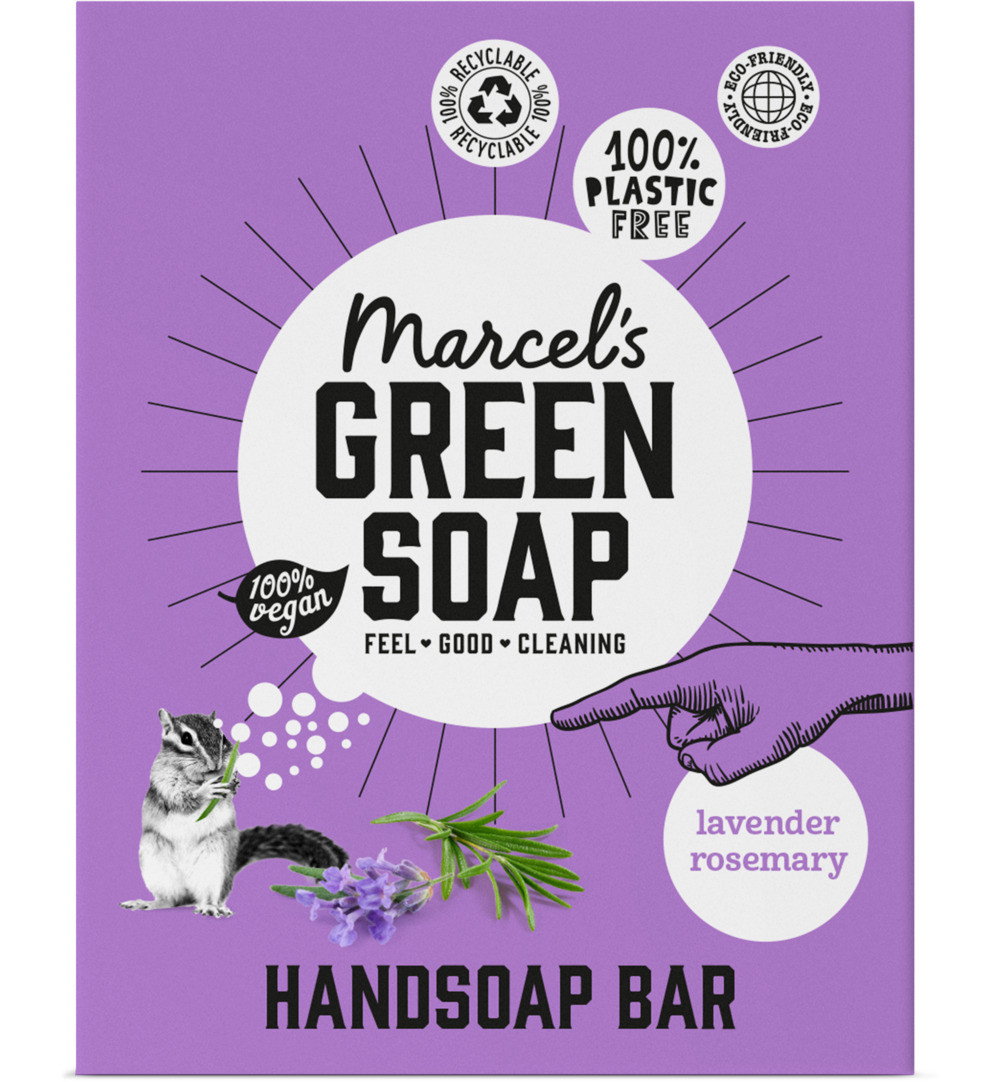 Marcel's Green Soap Handzeep Bar Lavendel & Rosemarijn (90 gr)