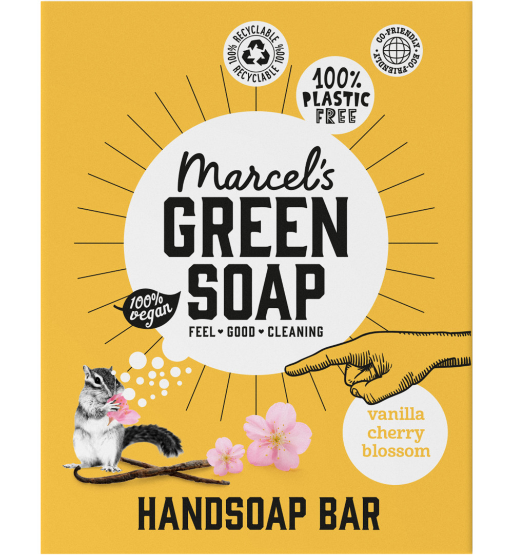 Marcel's Green Soap Handzeep Bar Vanille & Cherry Blossom (90 gr)