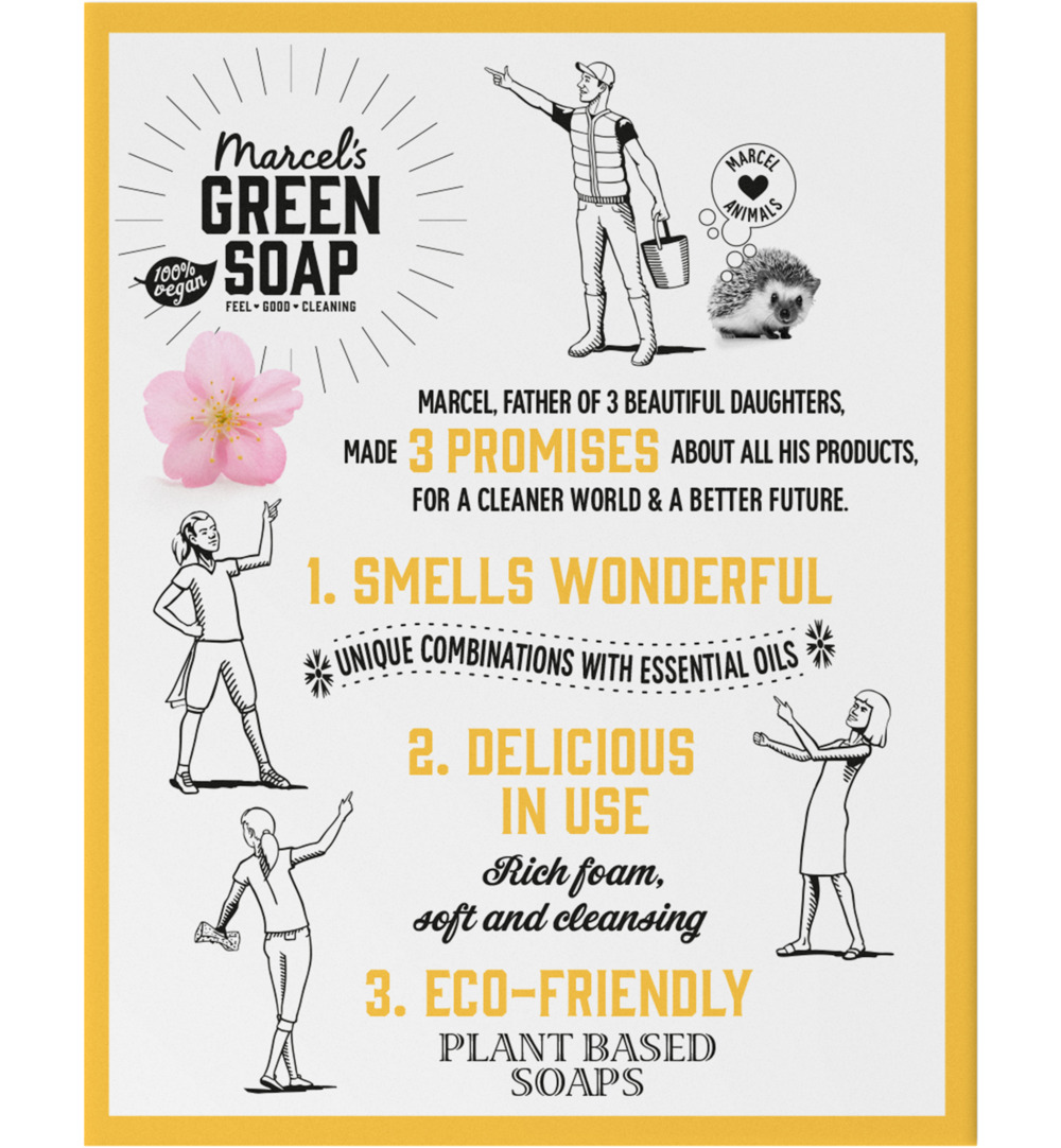 Marcel's Green Soap Handzeep Bar Vanille & Cherry Blossom (90 gr)