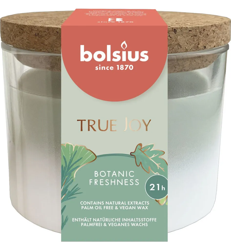 Bolsius True Joy geurglas met kurk 66/83 Botanic Freshness (1 stuk)