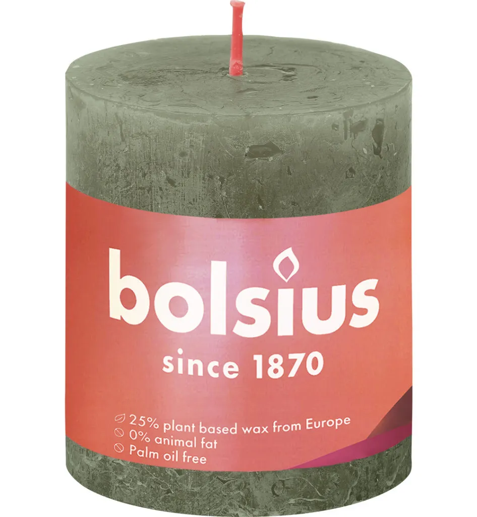 Bolsius Shine Rustiekkaars 80/68 Fresh Olive (1 stuk)