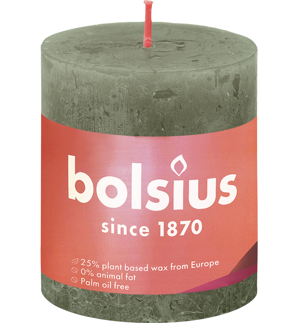 Bolsius Shine Rustiekkaars 80/68 Fresh Olive (1 stuk)