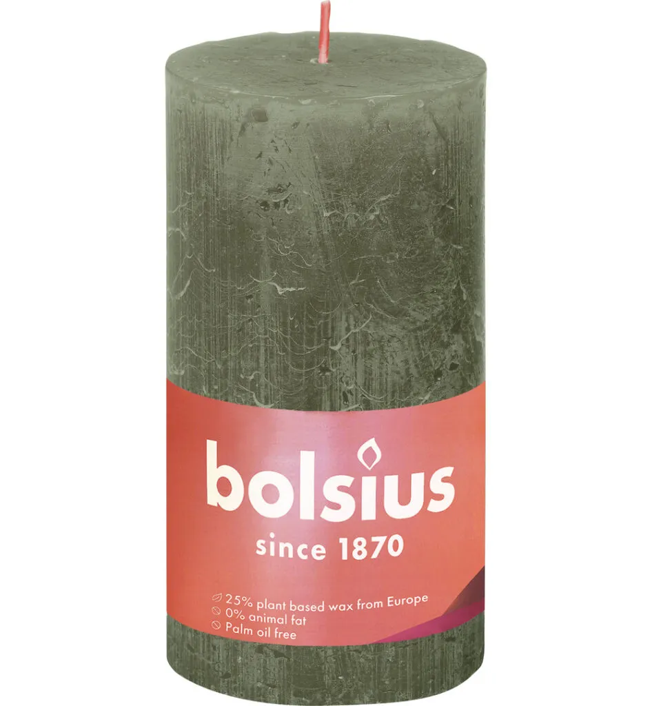 Bolsius Shine Rustiekkaars 130/68 Fresh Olive (1 stuk)