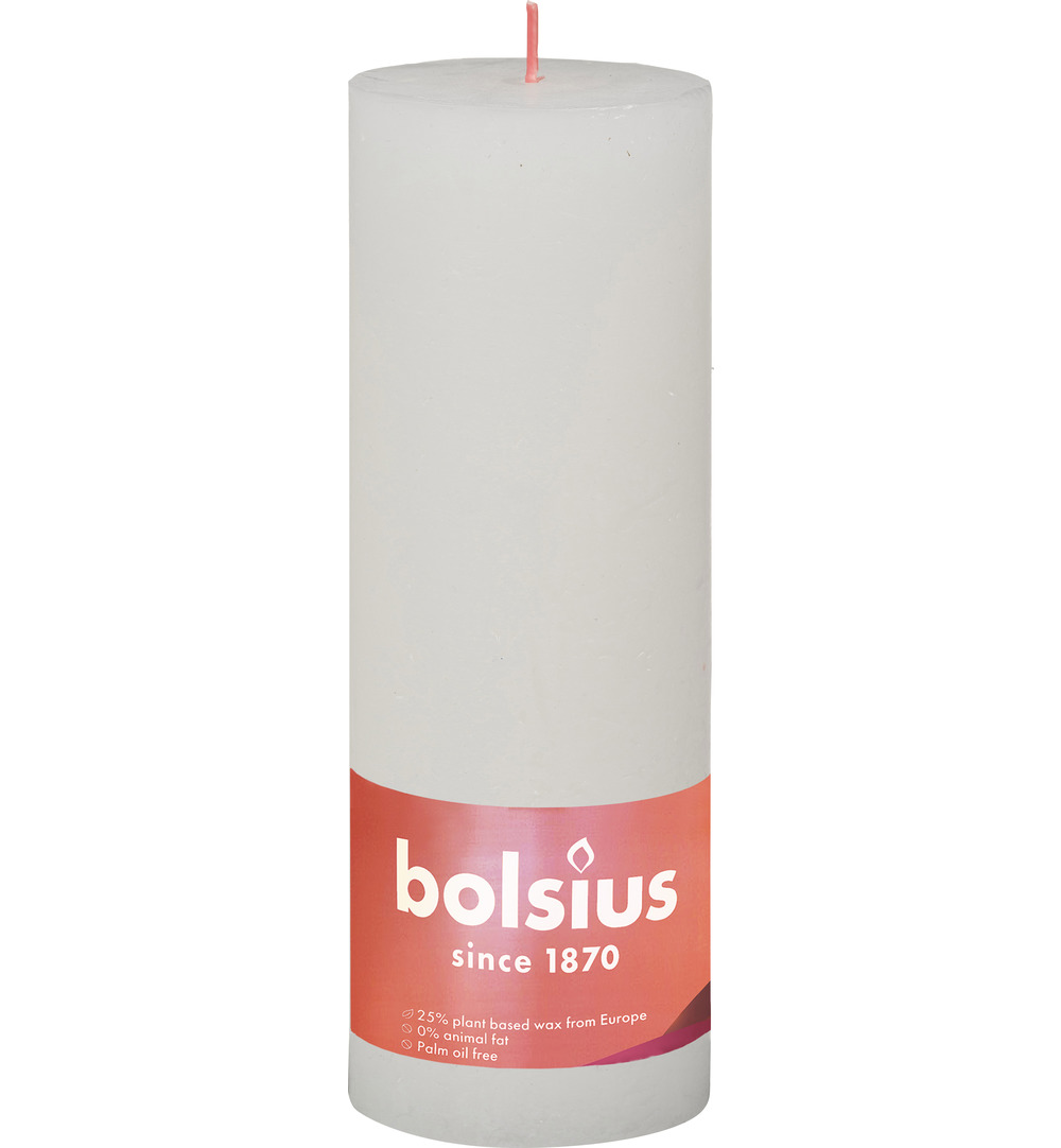 Bolsius Shine Rustiekkaars 190/68 Cloudy White (1 stuk)
