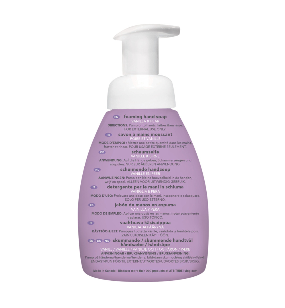 Attitude Little Leaves Schuimende handzeep vanille & peer (295 ml)