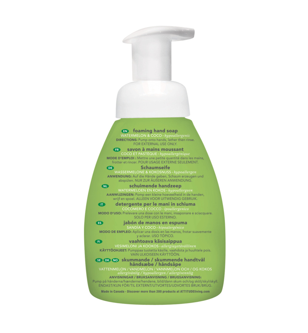 Attitude Little Leaves Schuimende handzeep watermeloen & kokos (295 ml)