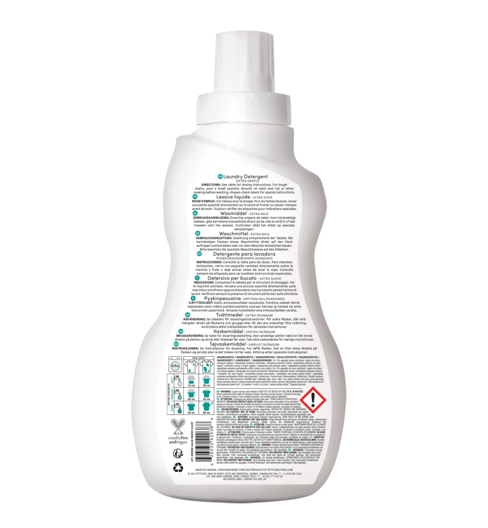 Attitude Little Ones Vloeibaar Wasmiddel 35 Beurten Pear Nectar (1050 ml)