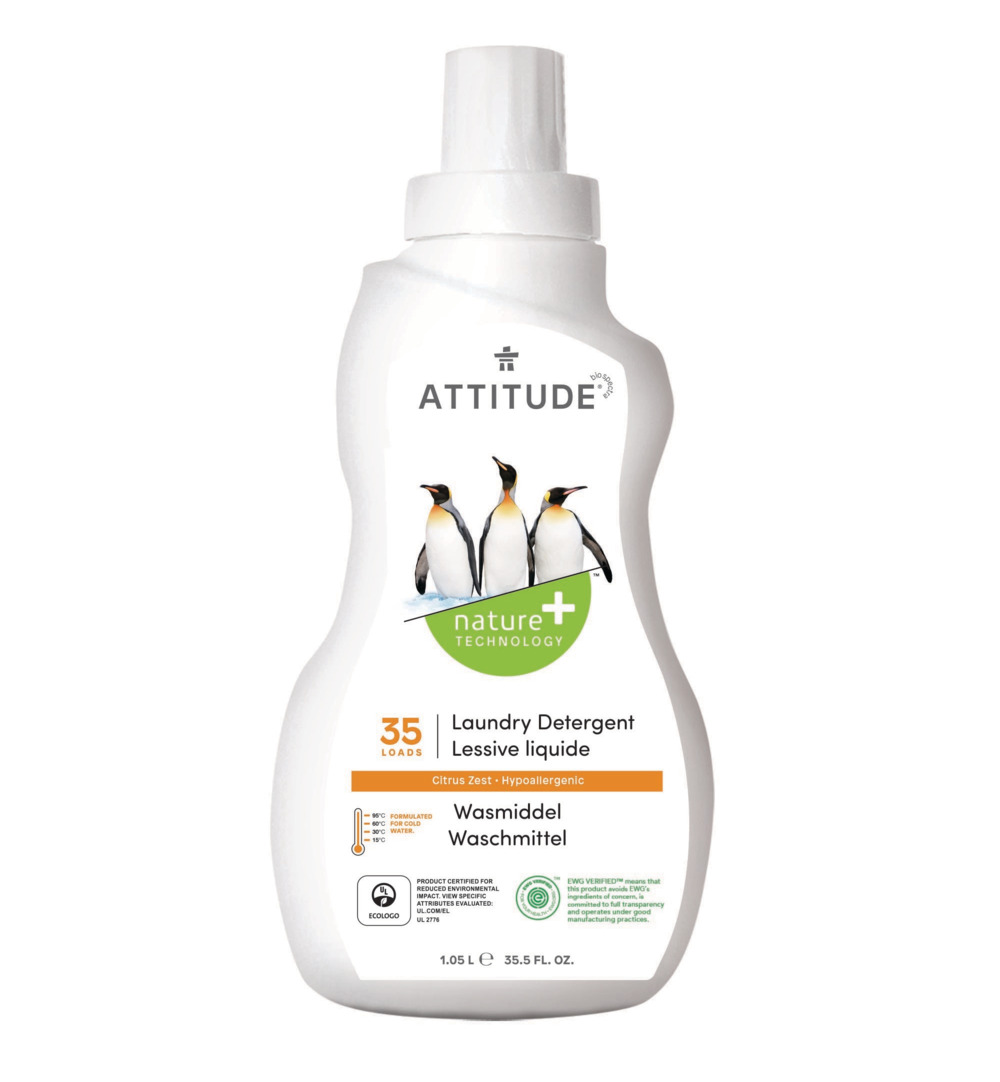 Attitude Nature+ Vloeibaar Wasmiddel 35 Beurten Citrus Zest (1050 ml)