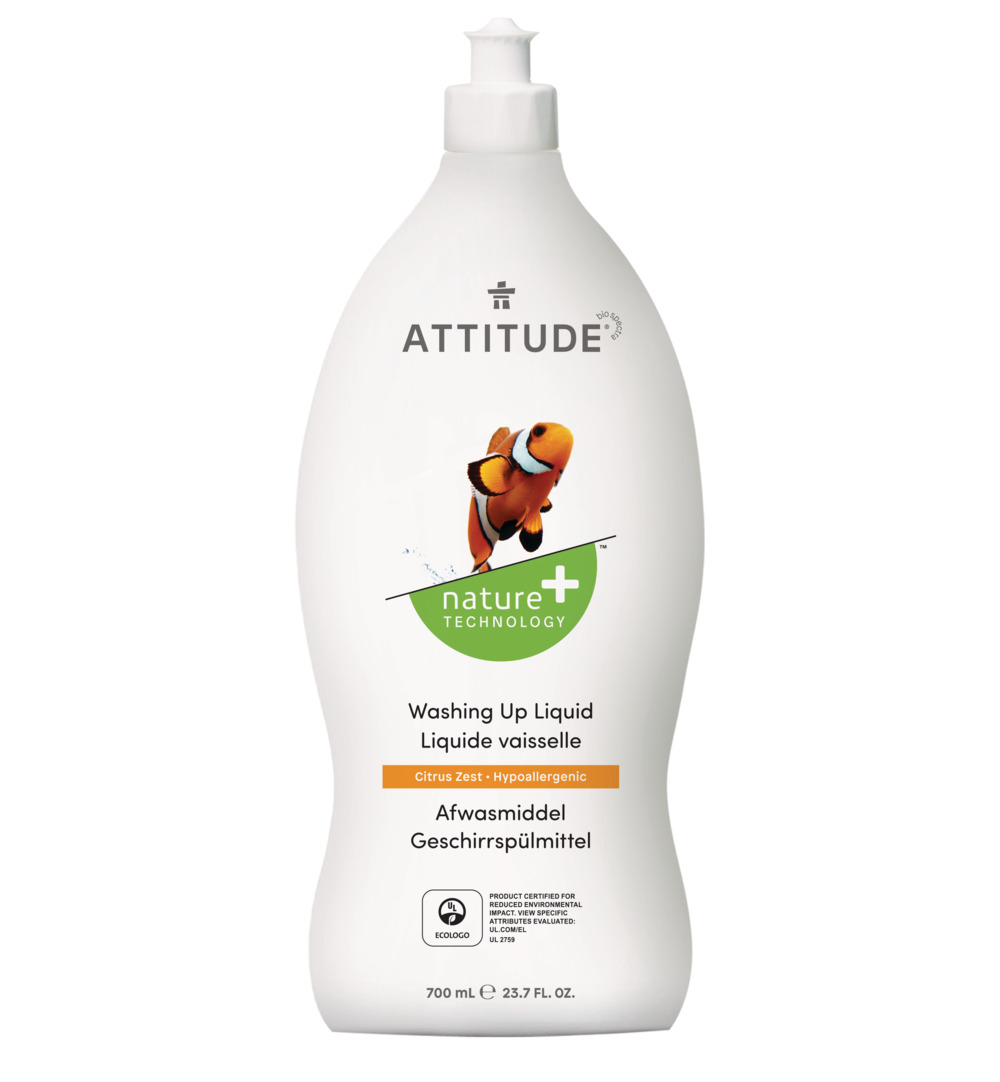 Attitude Nature+ Afwasmiddel Citrus Zest (700 ml)