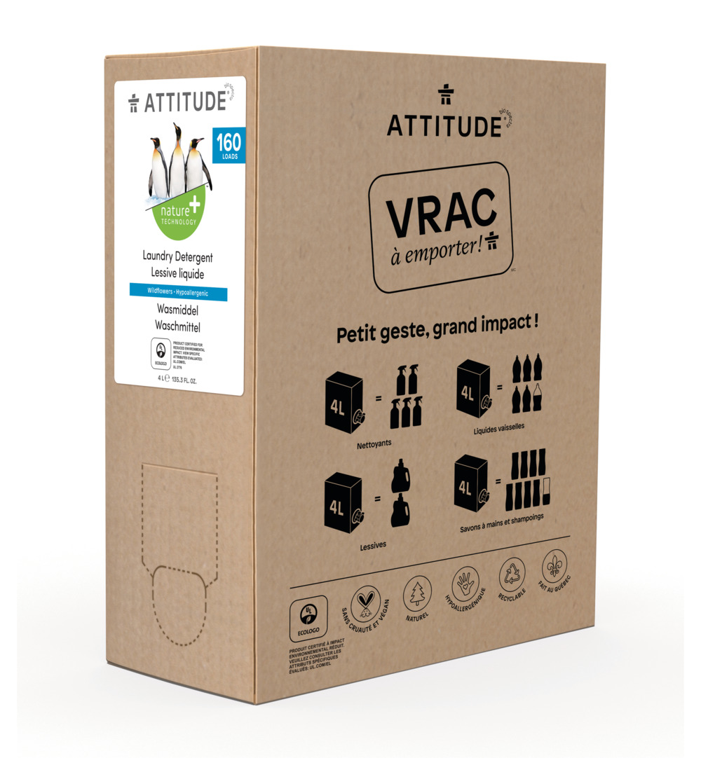 Attitude Nature+ Bulk2Go Vloeibaar Wasmiddel 160 Beurten Wild Flowers (4000 ml)