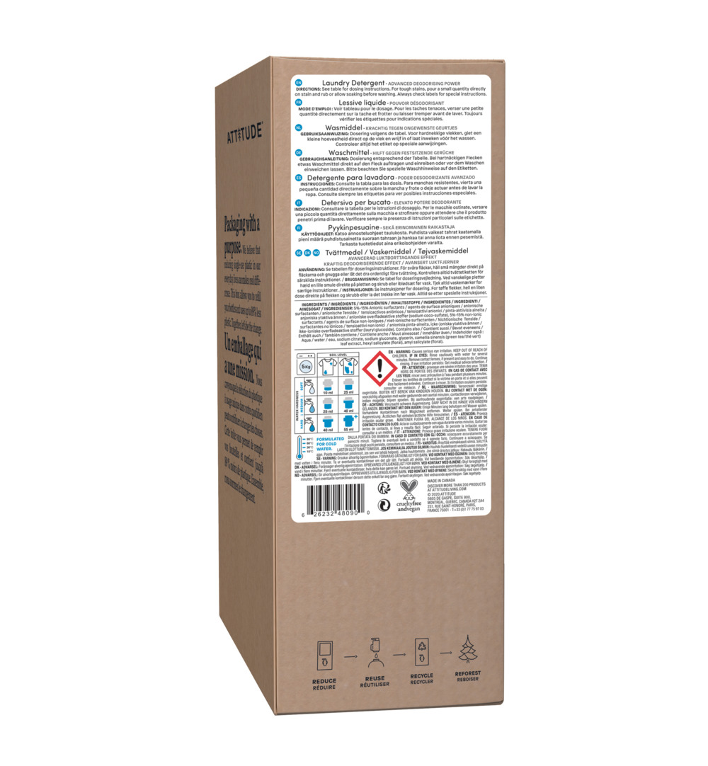 Attitude Nature+ Bulk2Go Vloeibaar Wasmiddel 160 Beurten Wild Flowers (4000 ml) - image 3