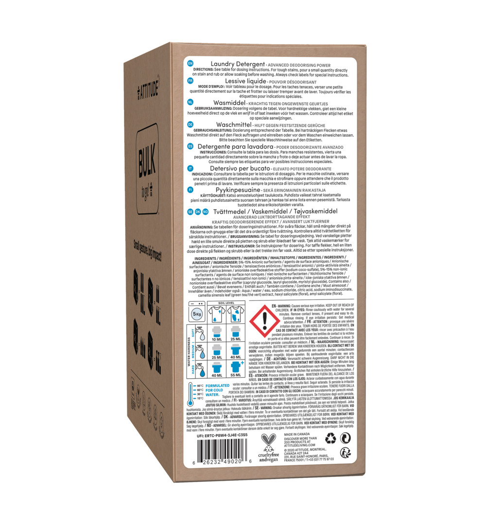 Attitude Nature+ Bulk2Go Vloeibaar Wasmiddel 80 Beurten Wild Flowers (2000 ml) - image 2