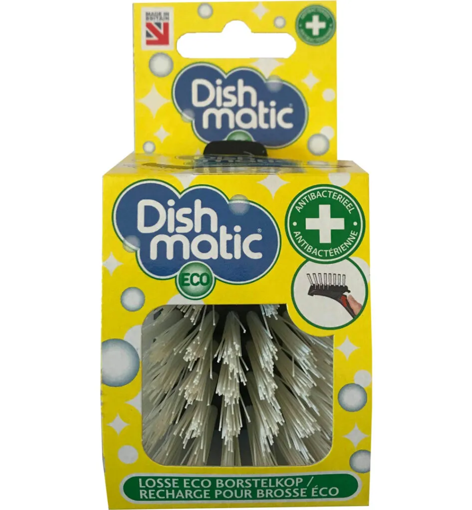Dishmatic Eco Afwasborstelkop Van 99% Gerecyled Plastic En Borstelhare (1 stuk)