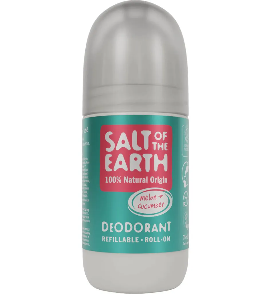 Salt Of The Earth Natural Deodorant Roll On, Melon & Cucumber (75 ml)