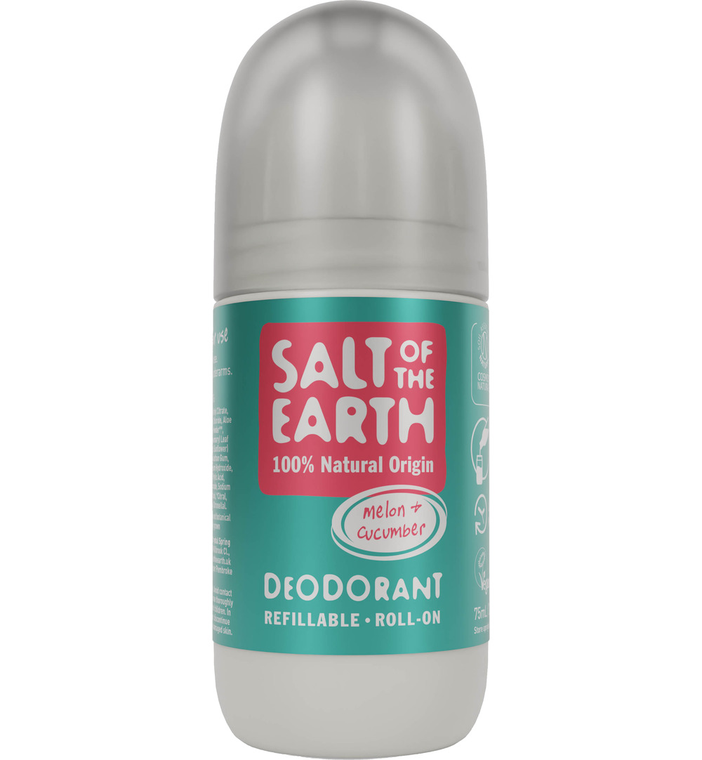 Salt Of The Earth Natural Deodorant Roll On, Melon & Cucumber (75 ml)