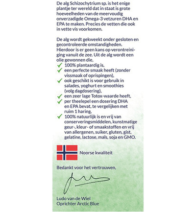 Arctic Blue Omega 3 Pure Algenolie Epa & Dha (150 ml) - image 2