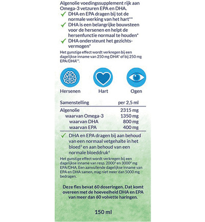 Arctic Blue Omega 3 Pure Algenolie Epa & Dha (150 ml) - image 4