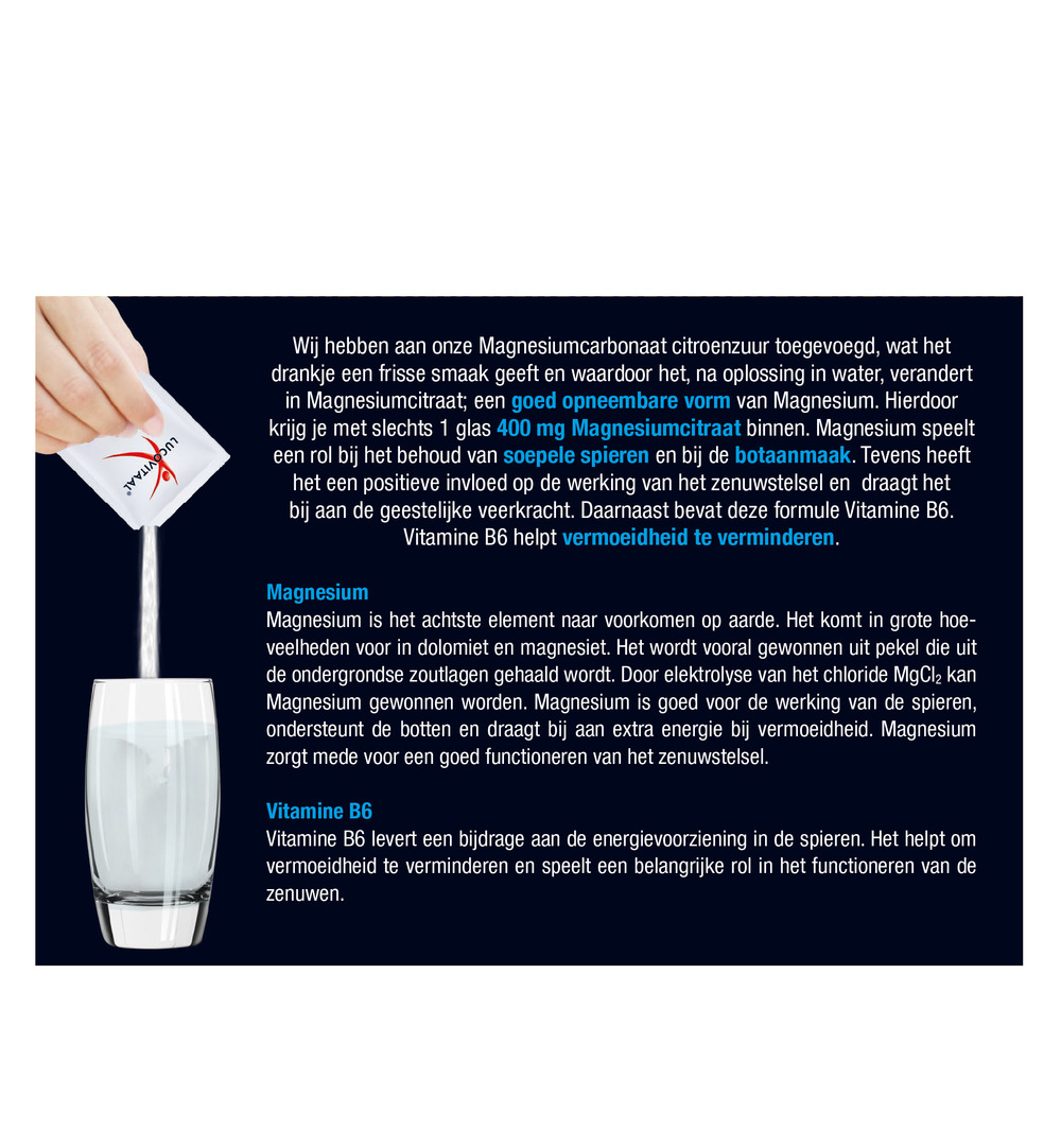Lucovitaal Magnesium Citraat Poeder 400mg (60 zakjes) - image 5