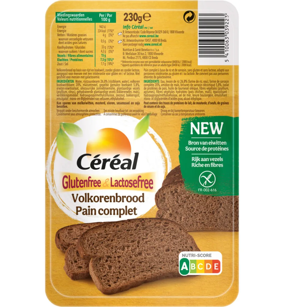 Céréal Volkorenbrood - Gluten- & Lactosefree (230 gr)