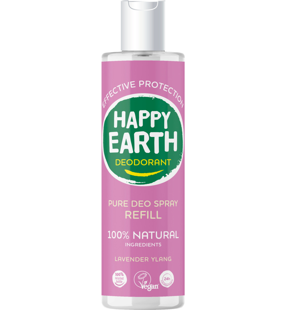 Happy Earth Pure deodorant spray lavender ylang refill (300 ml)