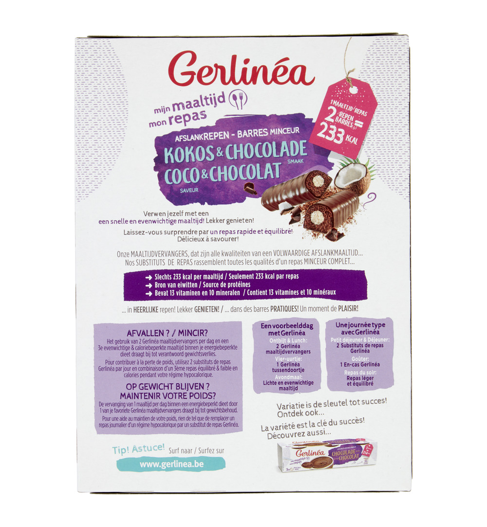 Gerlinéa Maaltijdrepen Chocolade & Kokos (372 gr)