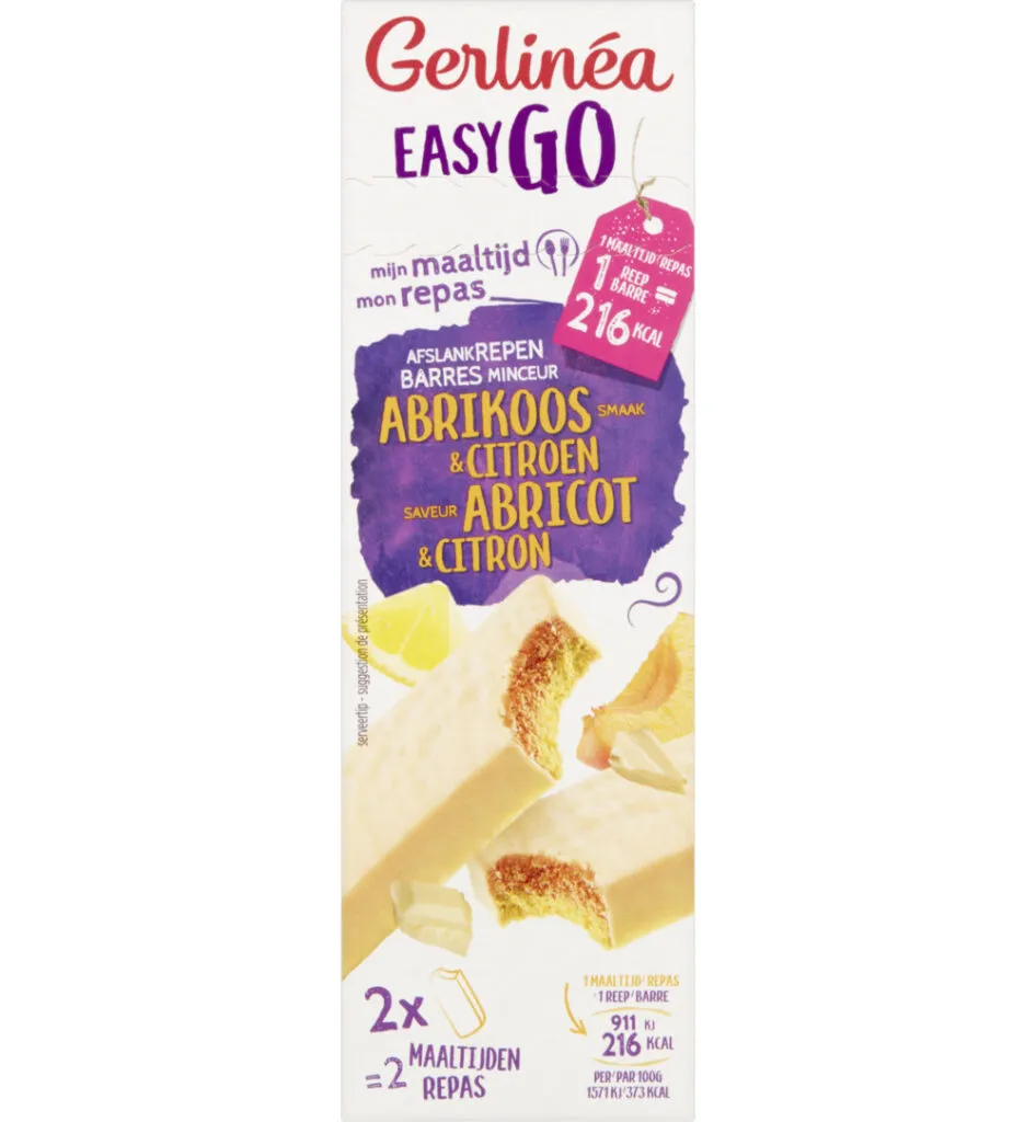 Gerlinéa Easy Go Afslank Maaltijdrepen Abrikoos Citroen (2 x 58 gr)