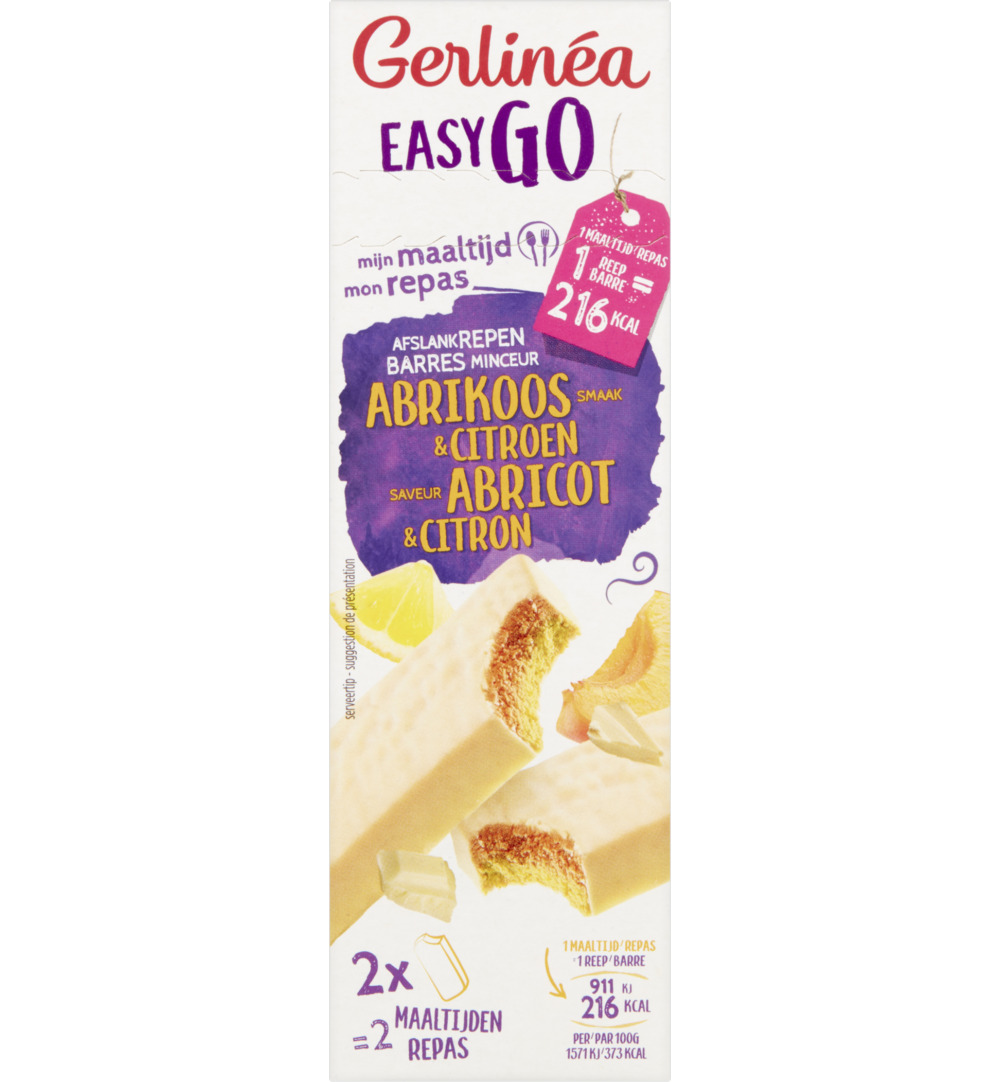 Gerlinéa Easy Go Afslank Maaltijdrepen Abrikoos Citroen (2 x 58 gr)