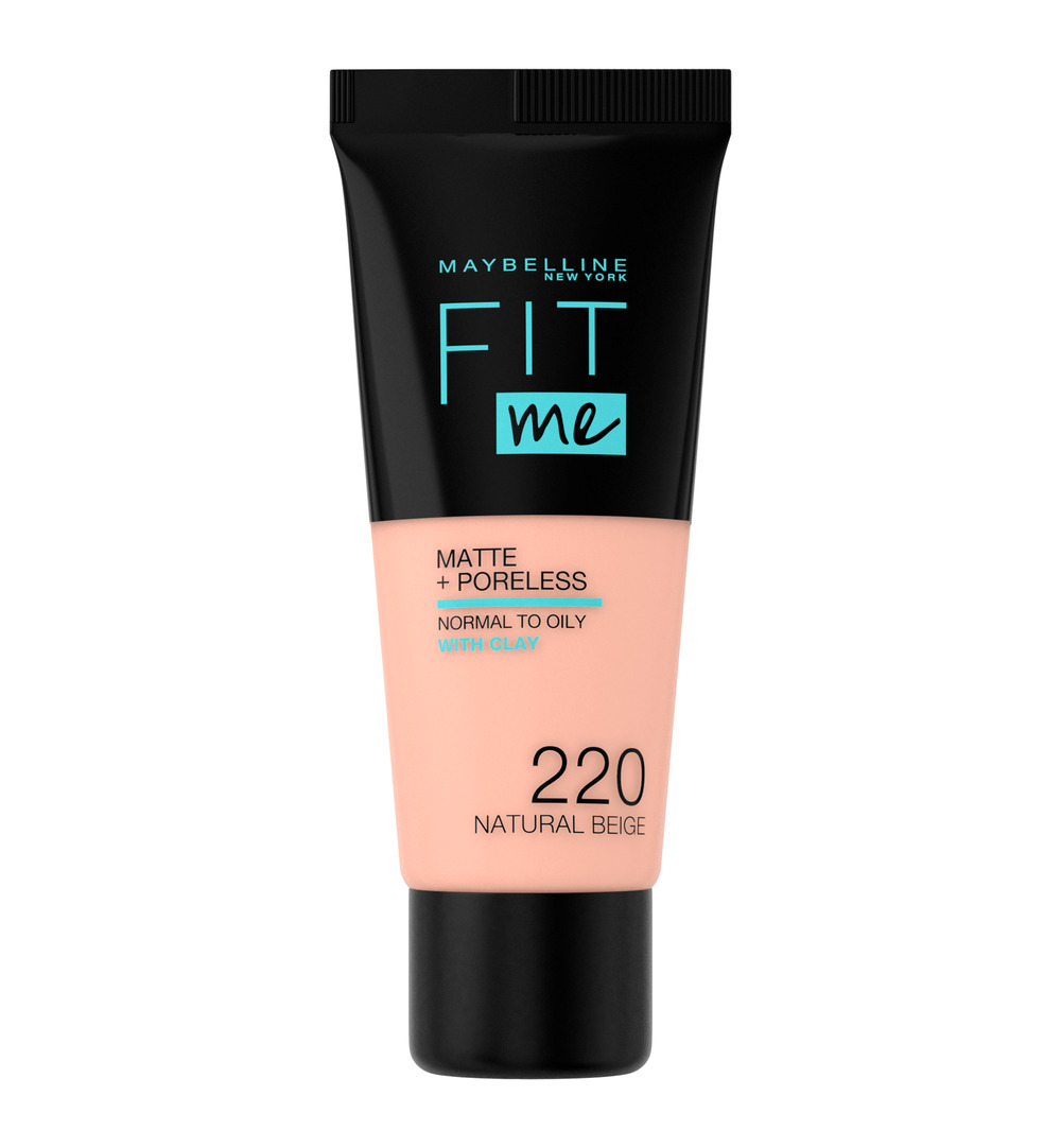 Maybelline New York Fit Me matte & poreless foundation 220 nat beige (1 stuk)