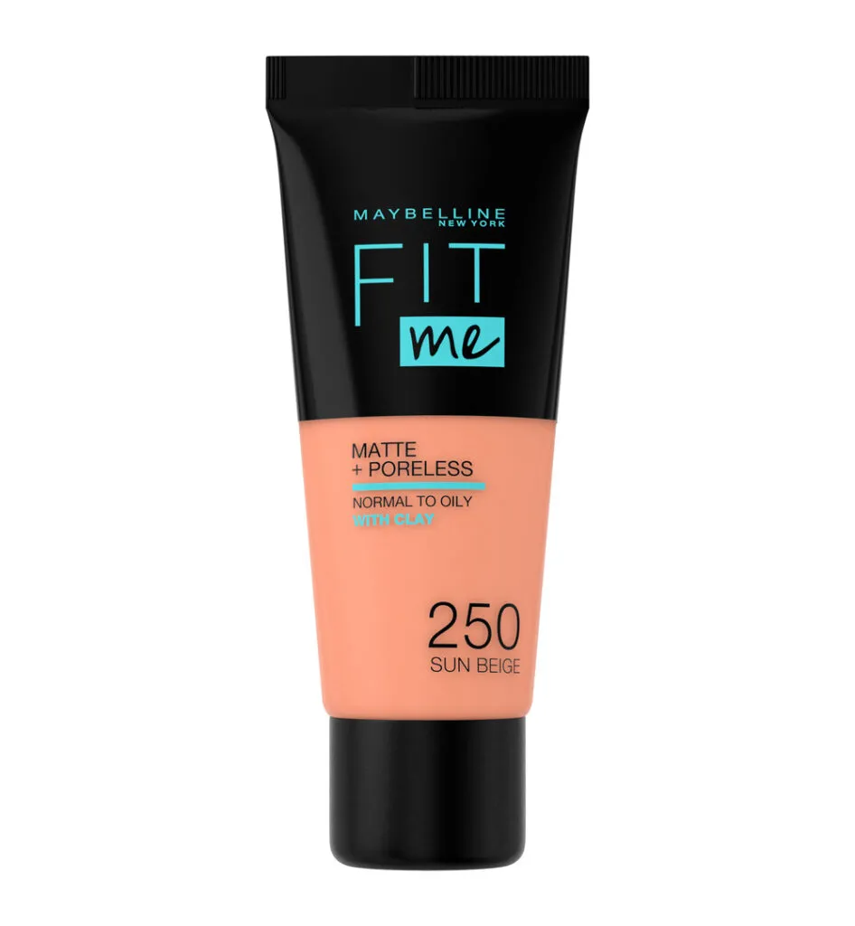 Maybelline New York Fit Me matte & poreless foundation 250 sun beige (1 stuk)
