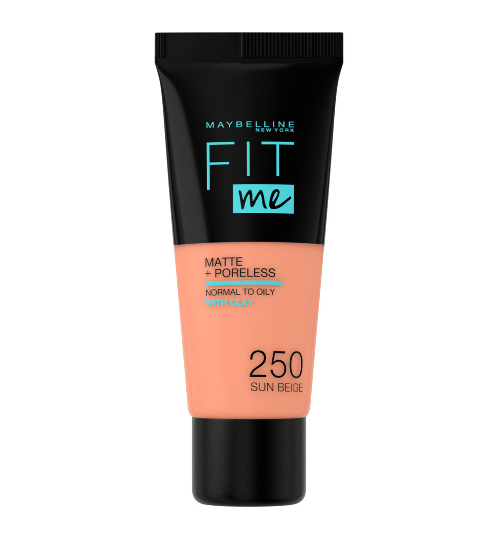 Maybelline New York Fit Me matte & poreless foundation 250 sun beige (1 stuk)