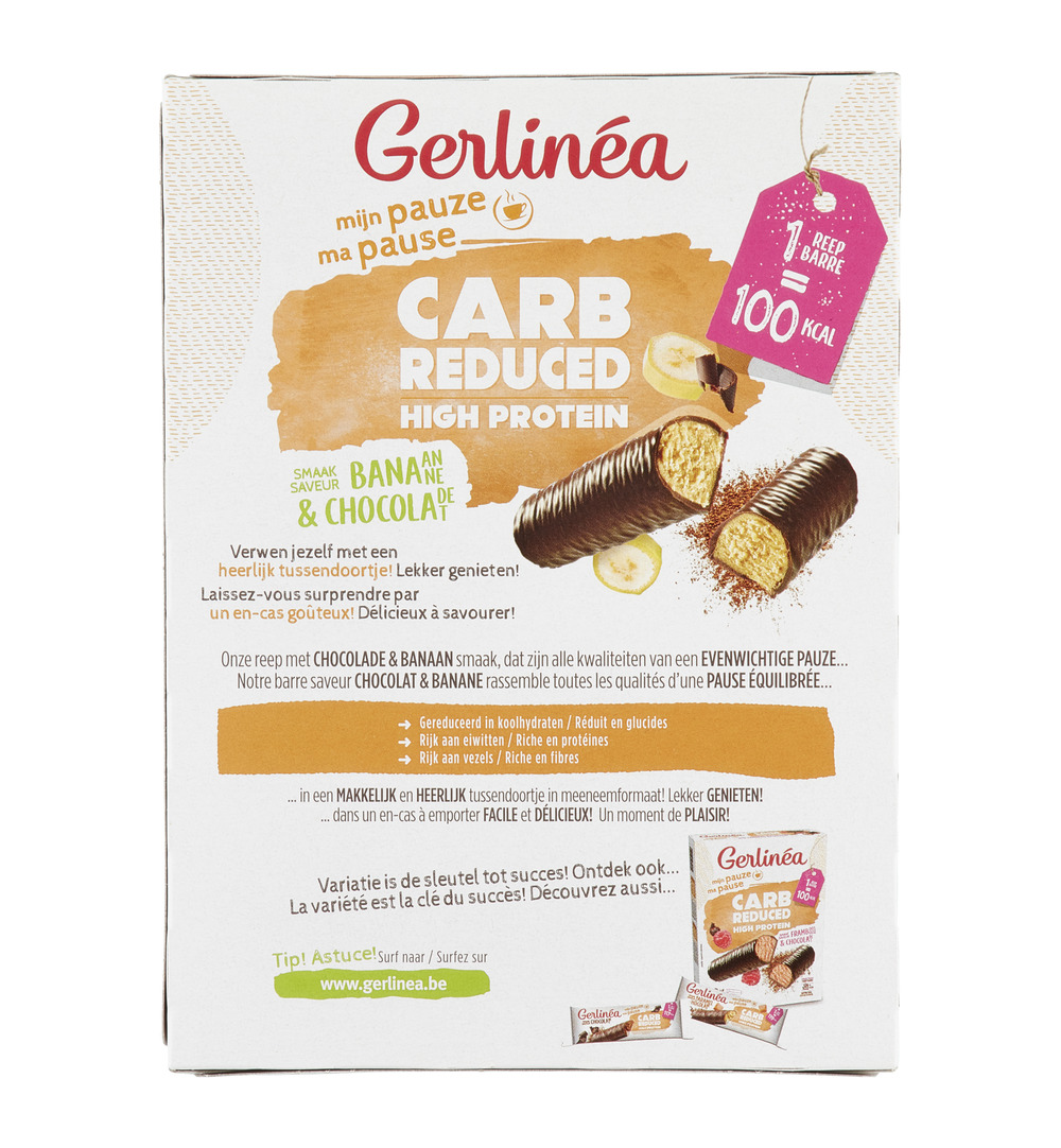 Gerlinéa Carb Reduced - High Protein Repen Banaan Chocolade (372 gr)