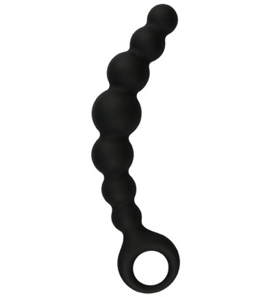Easytoys Anal Collection Zwarte anale plug met kralen (1 stuk)