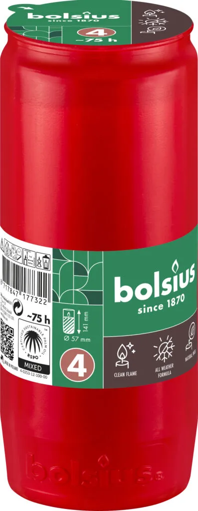 Bolsius Compolight Nr 4 Rood (1 stuk)