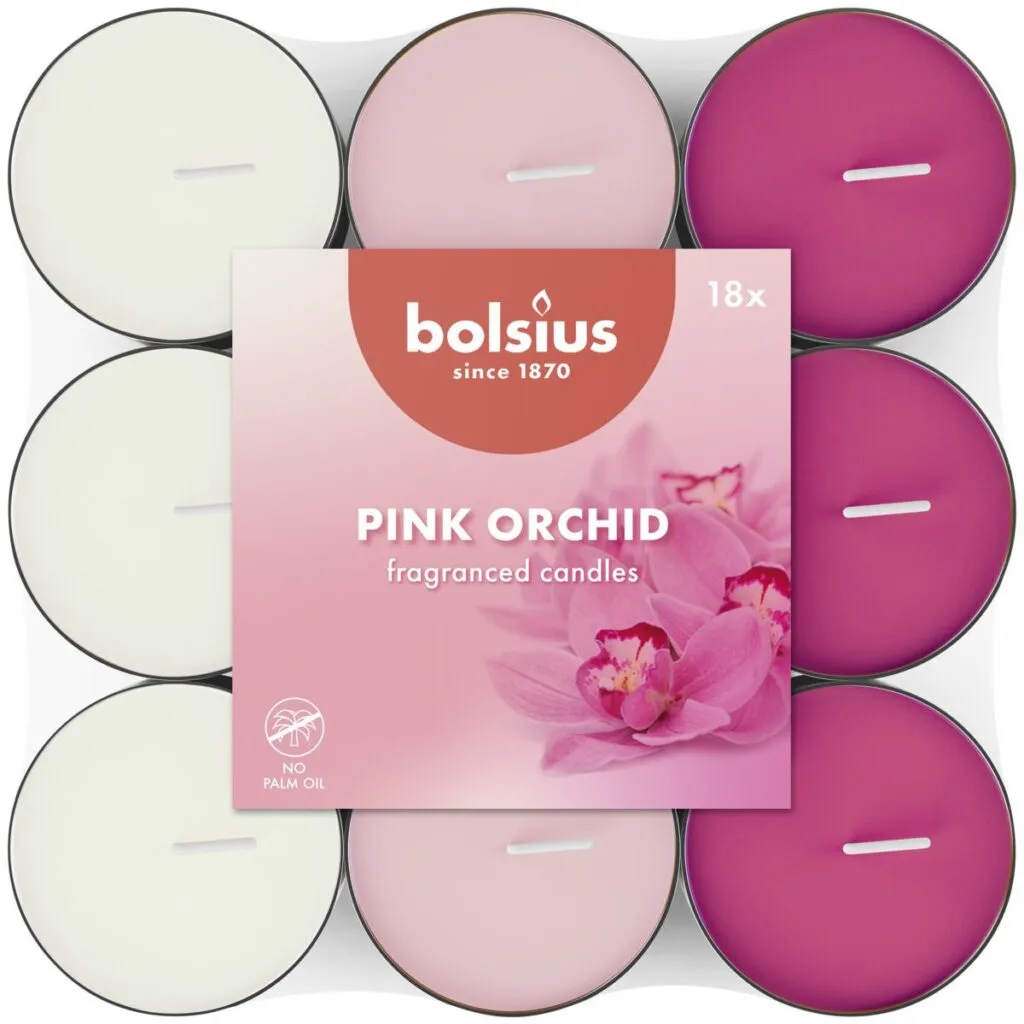 Bolsius Geurtheelicht 3,5U Orchid Scented Pack  (18 stuks)