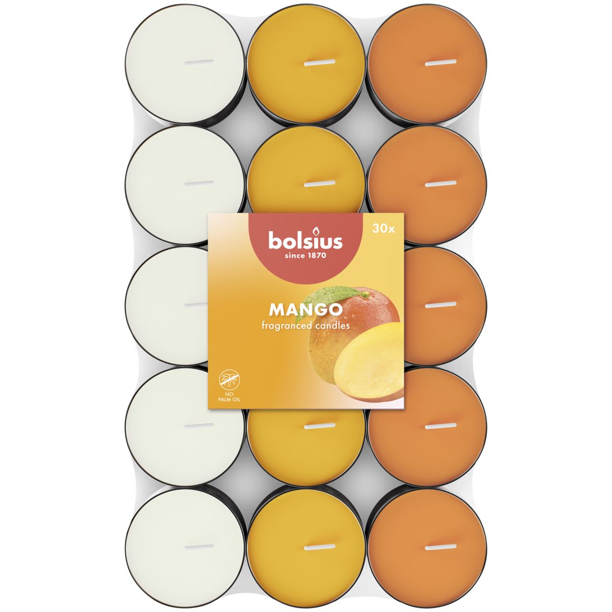 Bolsius Geurtheelicht 3,5U Mango Pack  (30 stuks)