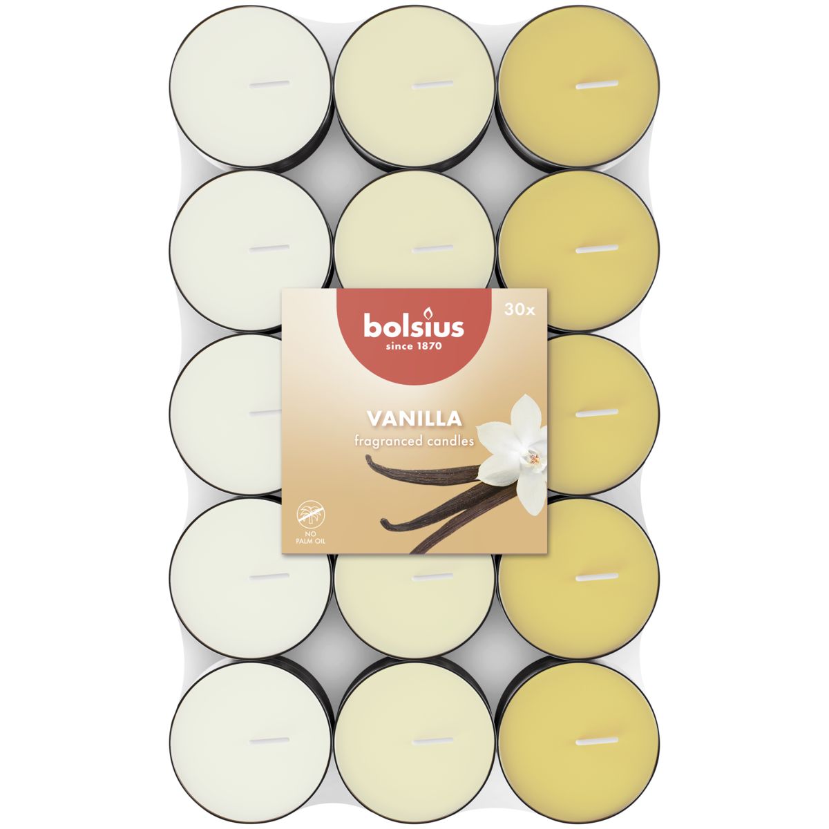 Bolsius Geurtheelicht 3,5U Vanilla Pack  (30 stuks)