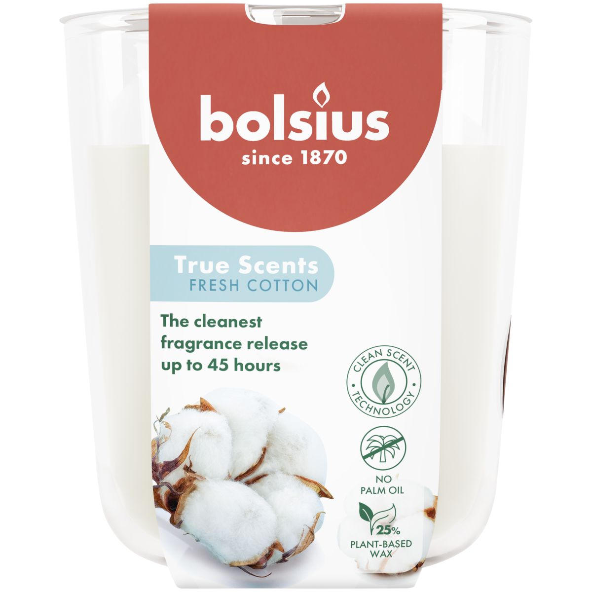 Bolsius Geurglas 97/85 True Scents Fresh Cotton (1 stuk)