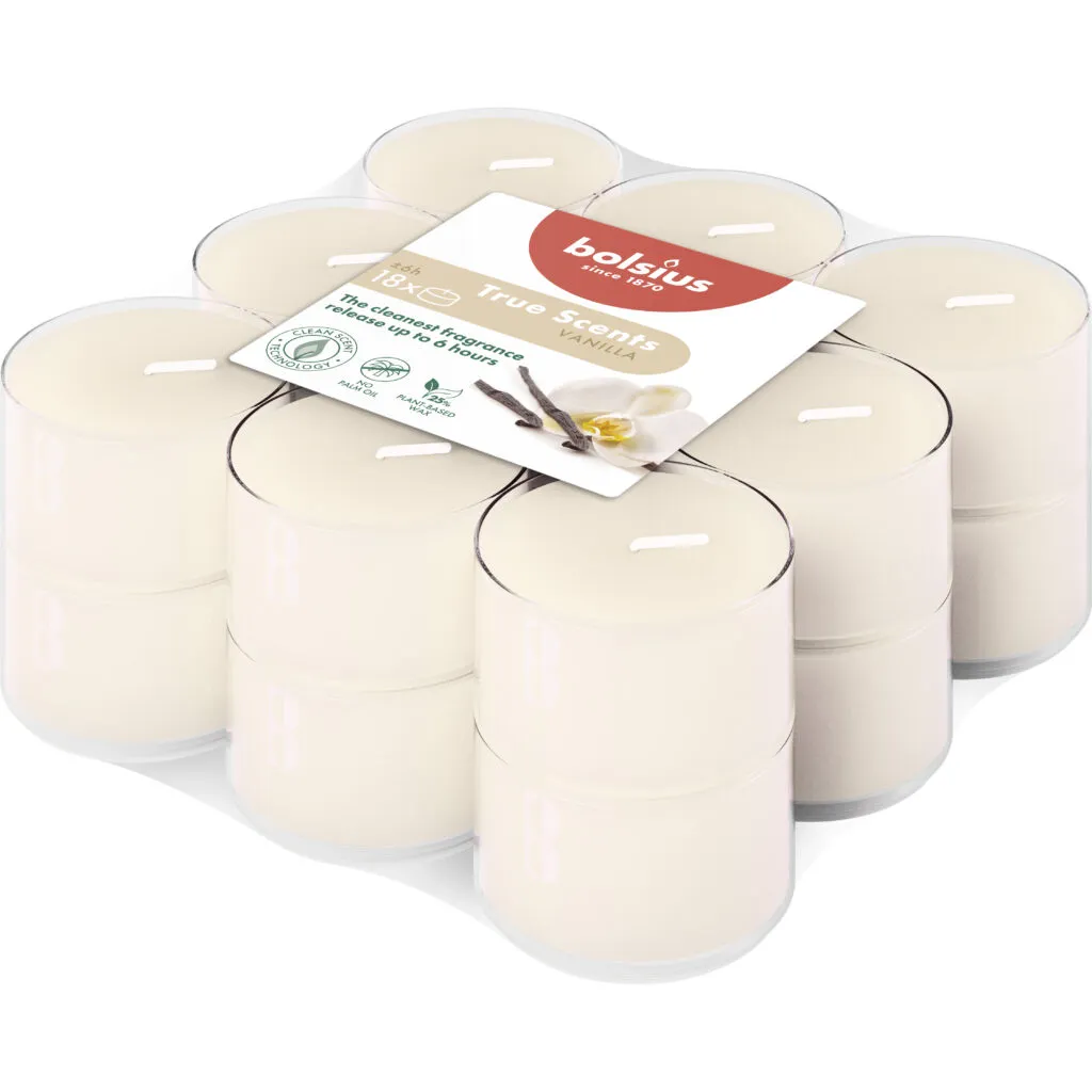 Bolsius Geurtheelichten Clear Cup 6U True Scents Vanilla (1 stuk)