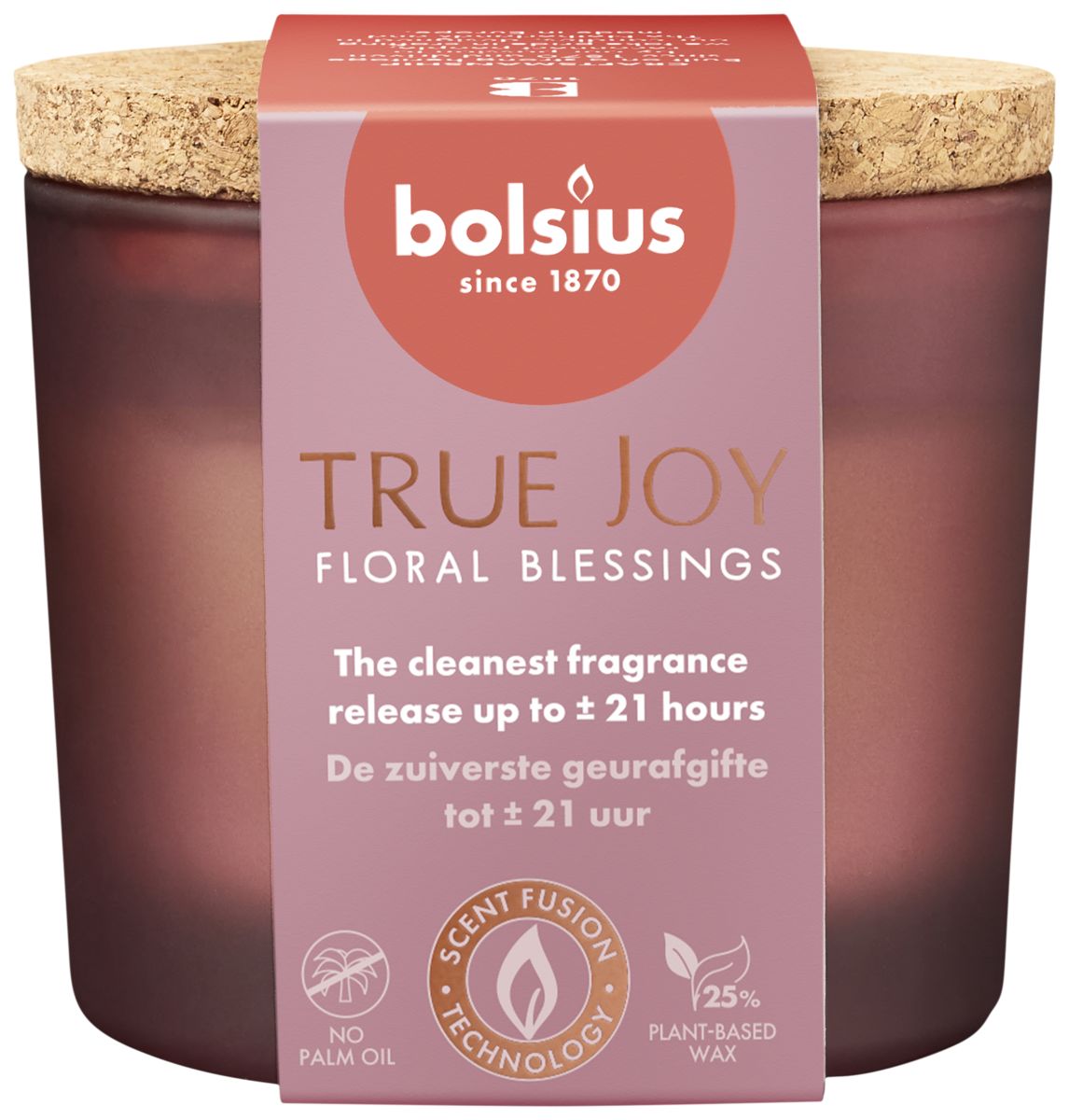 Bolsius Geurglas Met Kurk 66/83 True Joy Floral Blessings (1 stuk)