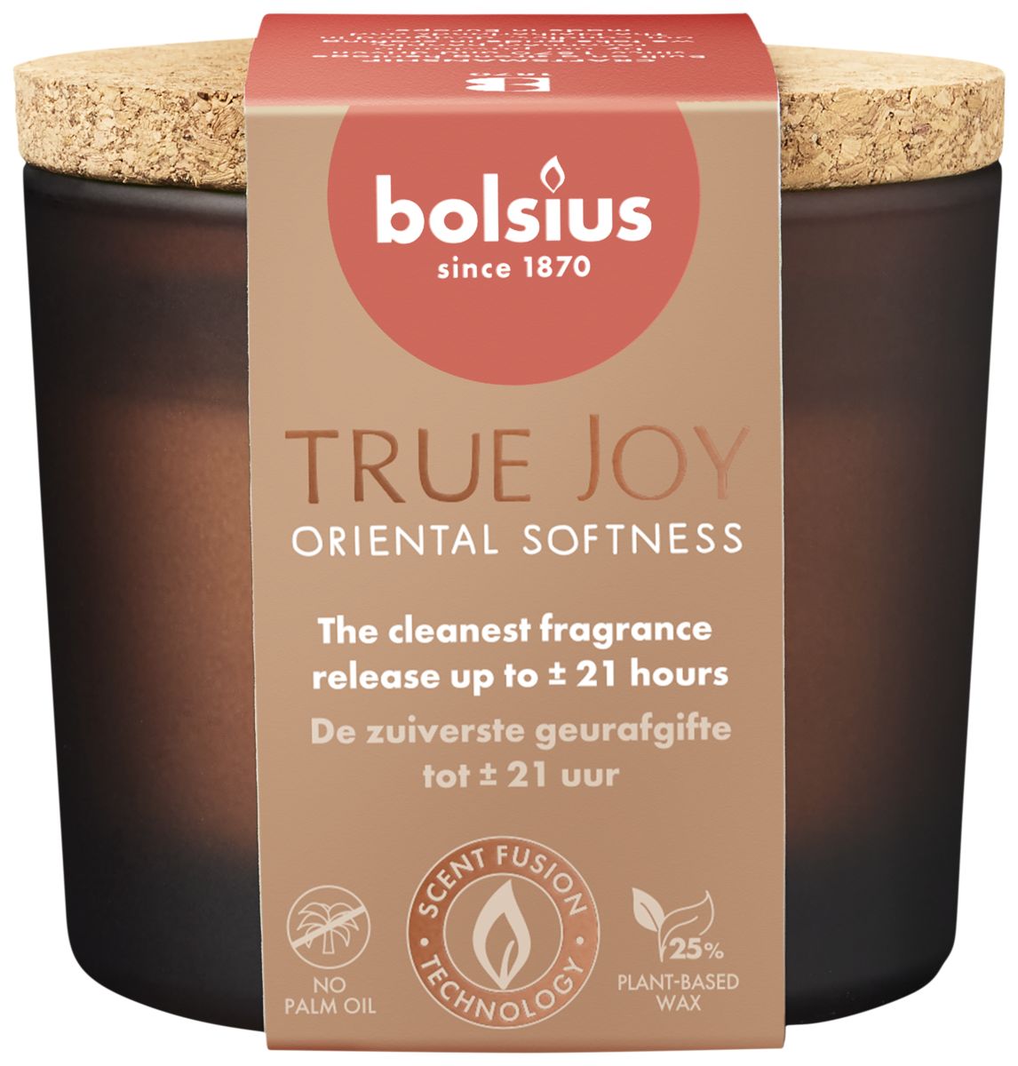 Bolsius Geurglas Met Kurk 66/83 True Joy Oriental Softness (1 stuk)
