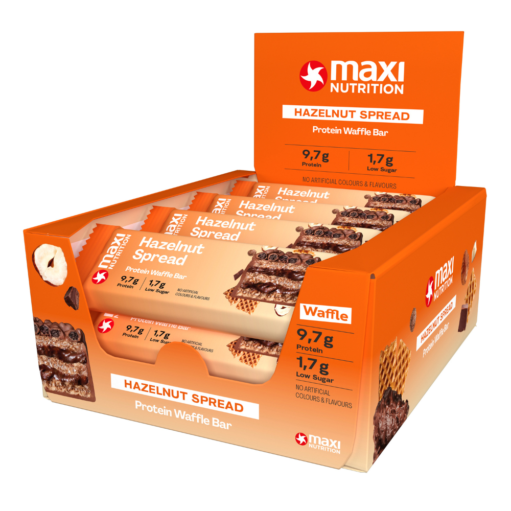 12x Maxi Nutrition Waffle Bar Hazelnut Spread (39Gr)
