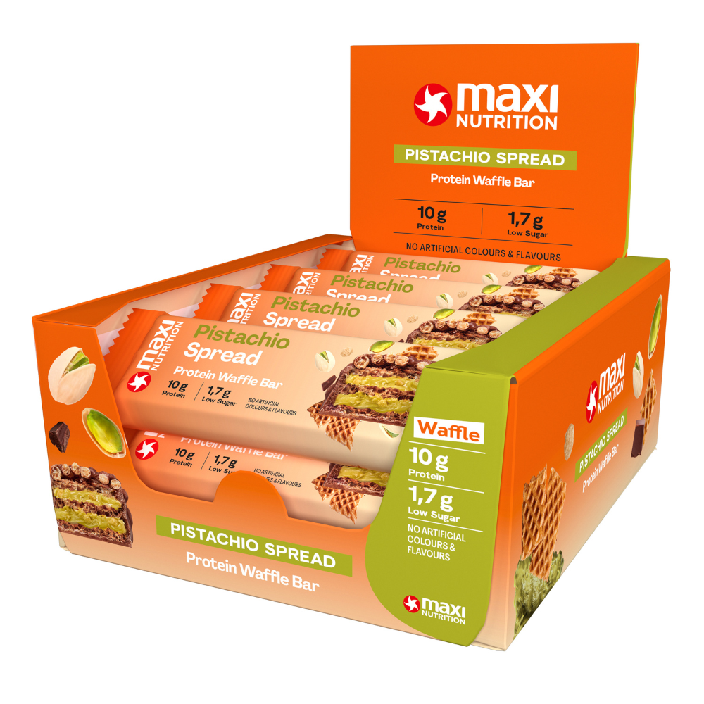 12x Maxi Nutrition Waffle Bar Pistachio (Dubai Chocolate) (40 gr)