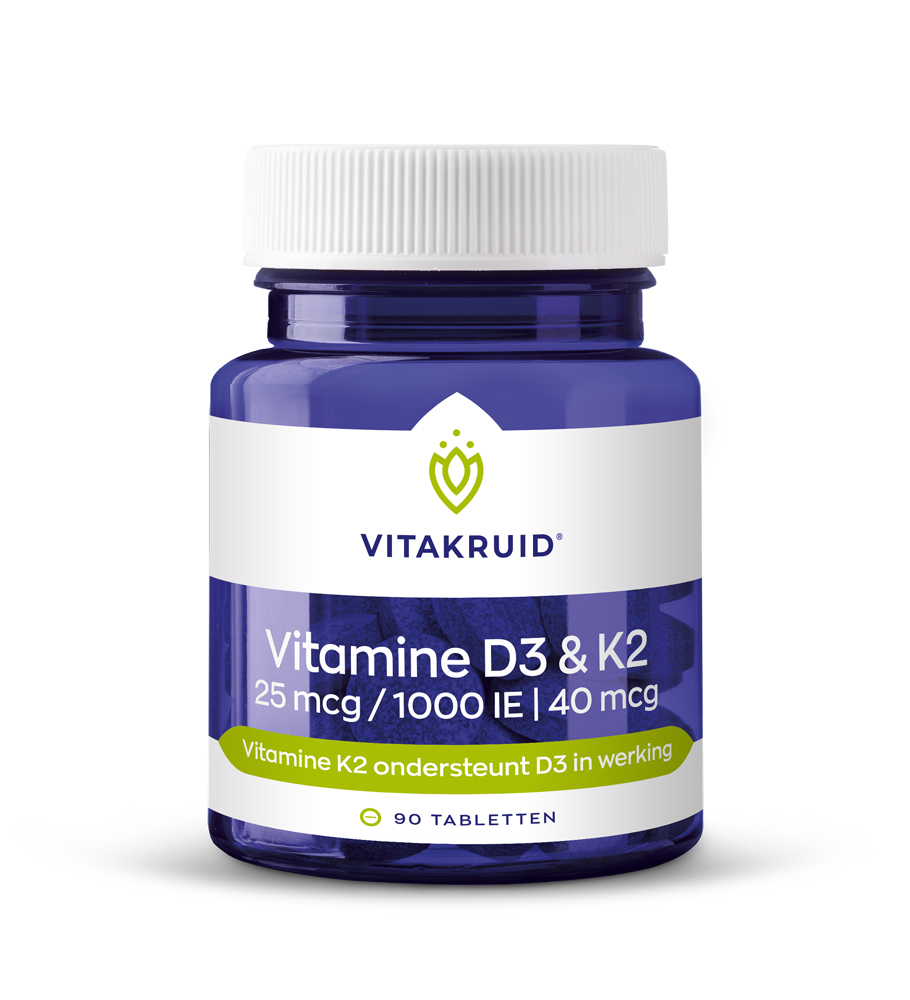 Vitakruid Vitamine D3 & K2 (90 tabletten)