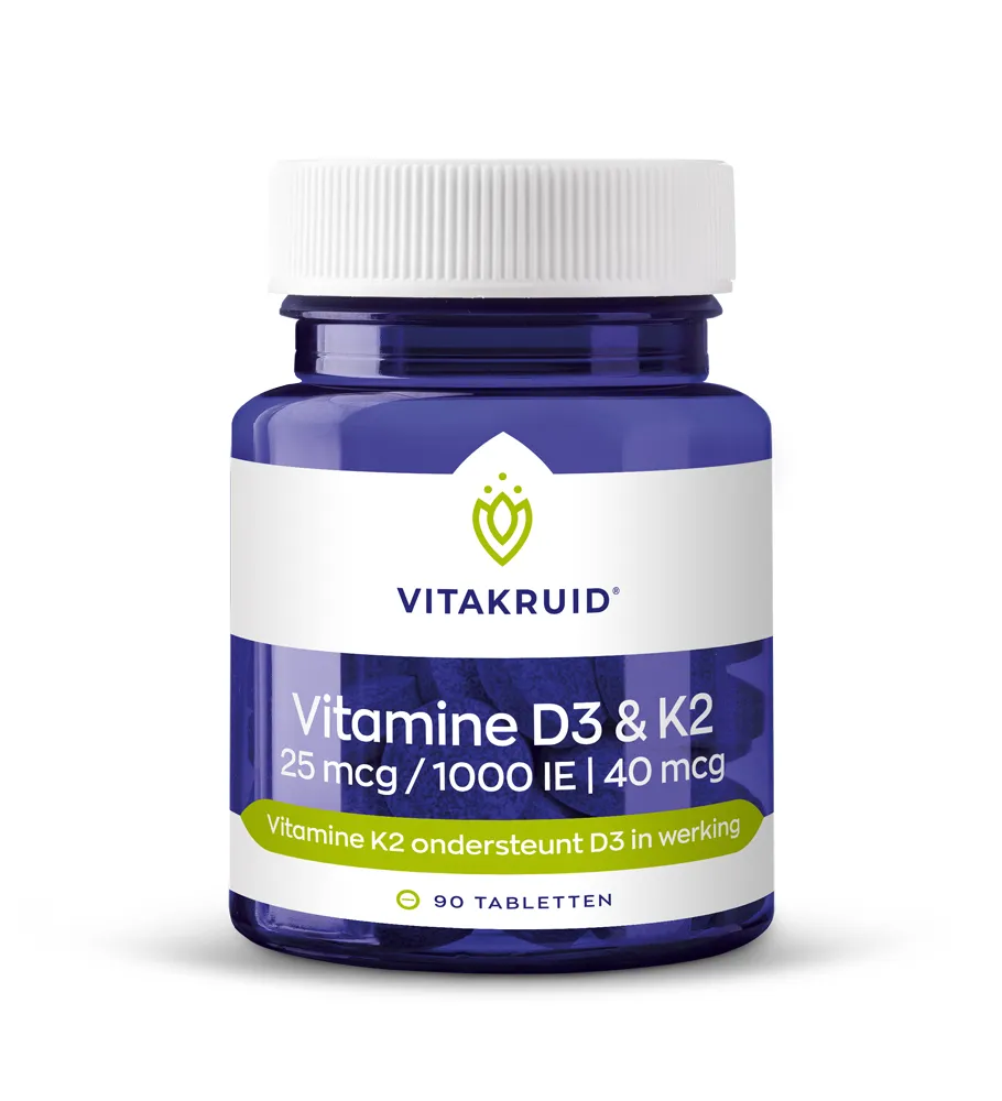 Vitakruid Vitamine D3 & K2 (90 tabletten)