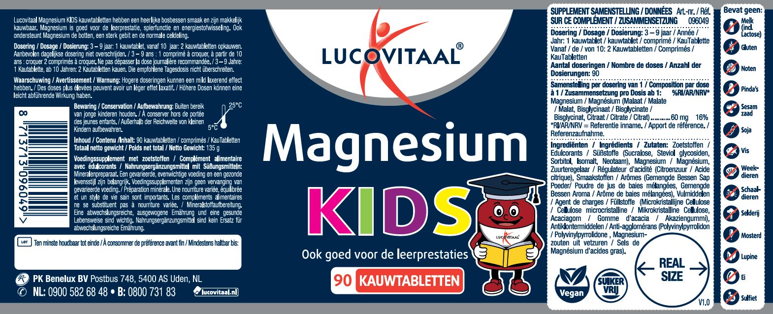 Lucovitaal Magnesium Kids (90 kauwtabletten)