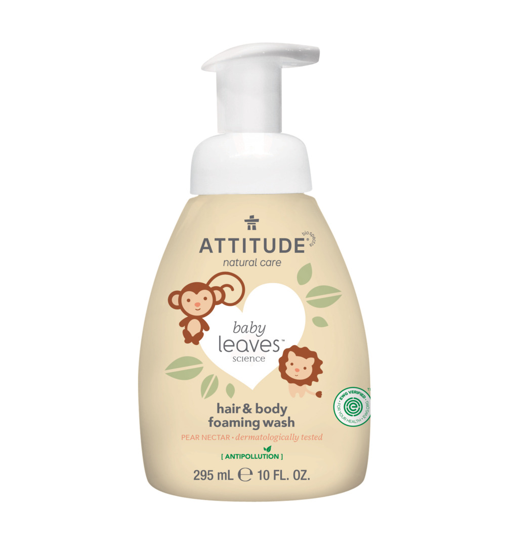 Attitude Baby Leaves 2in1 schuimende haar&body zeep pear nectar (295 ml)